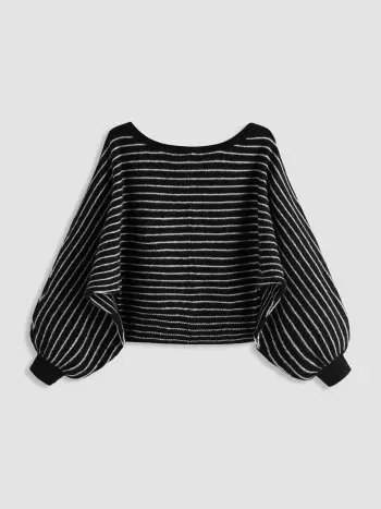 Knit Wool-blend Striped Sweater