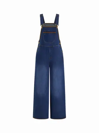 Denim Contrasting Binding Overall