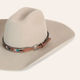 Twister Tan Feather Filigree Hat